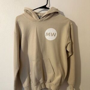 Gildan Tan Hoodie with Logo